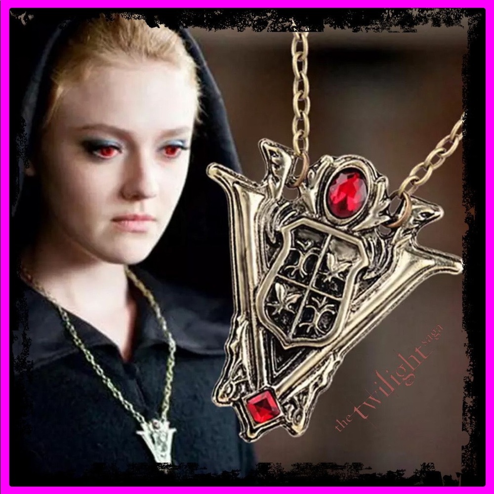 🆕 Twilight Saga Crescent Peak Clock Necklace - Picture 2 of 9